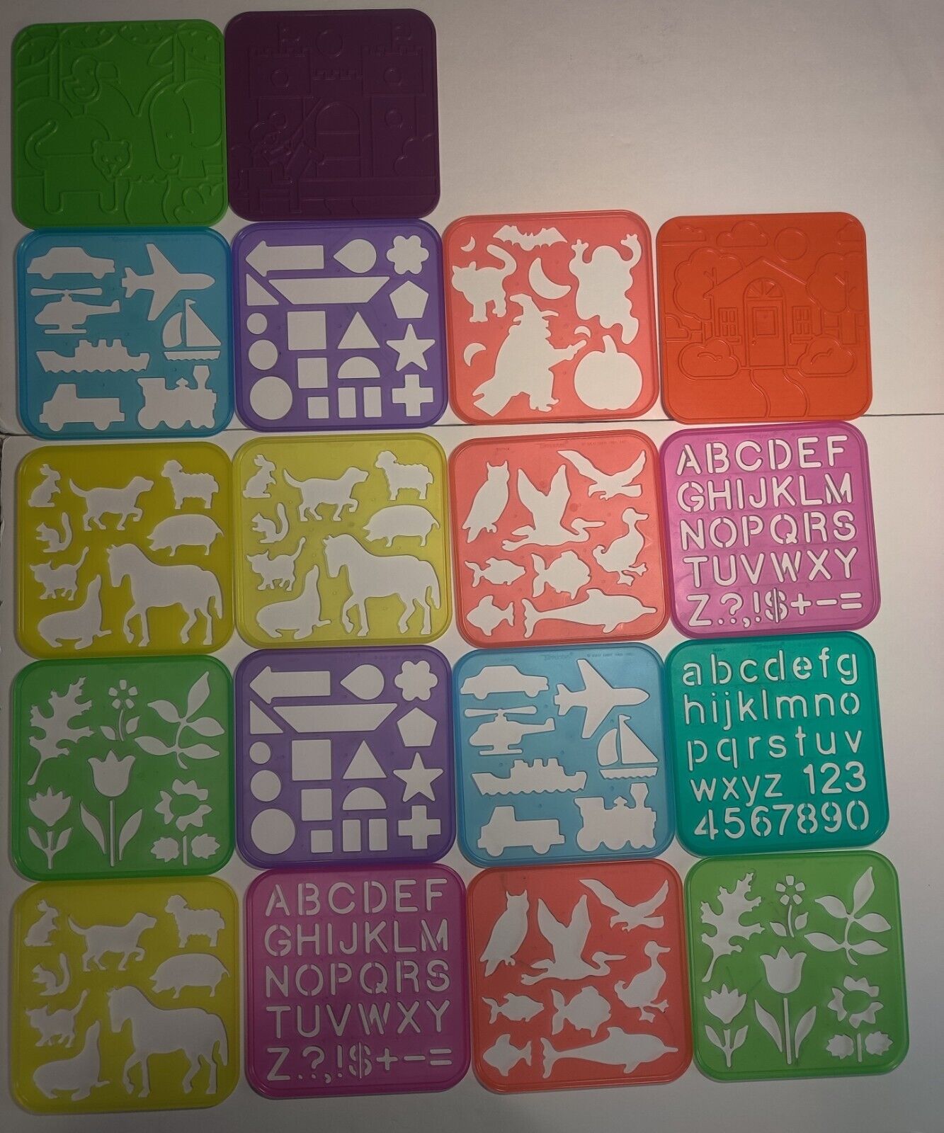 Vintage Mixed Lot of 18 Tupperware Stencils 1987 And 1990 Tuppertoys 