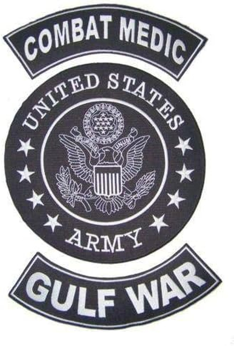 US Army Combat Medic Gulf WAR Back Patches for Veteran Vet Biker Vest Jacket