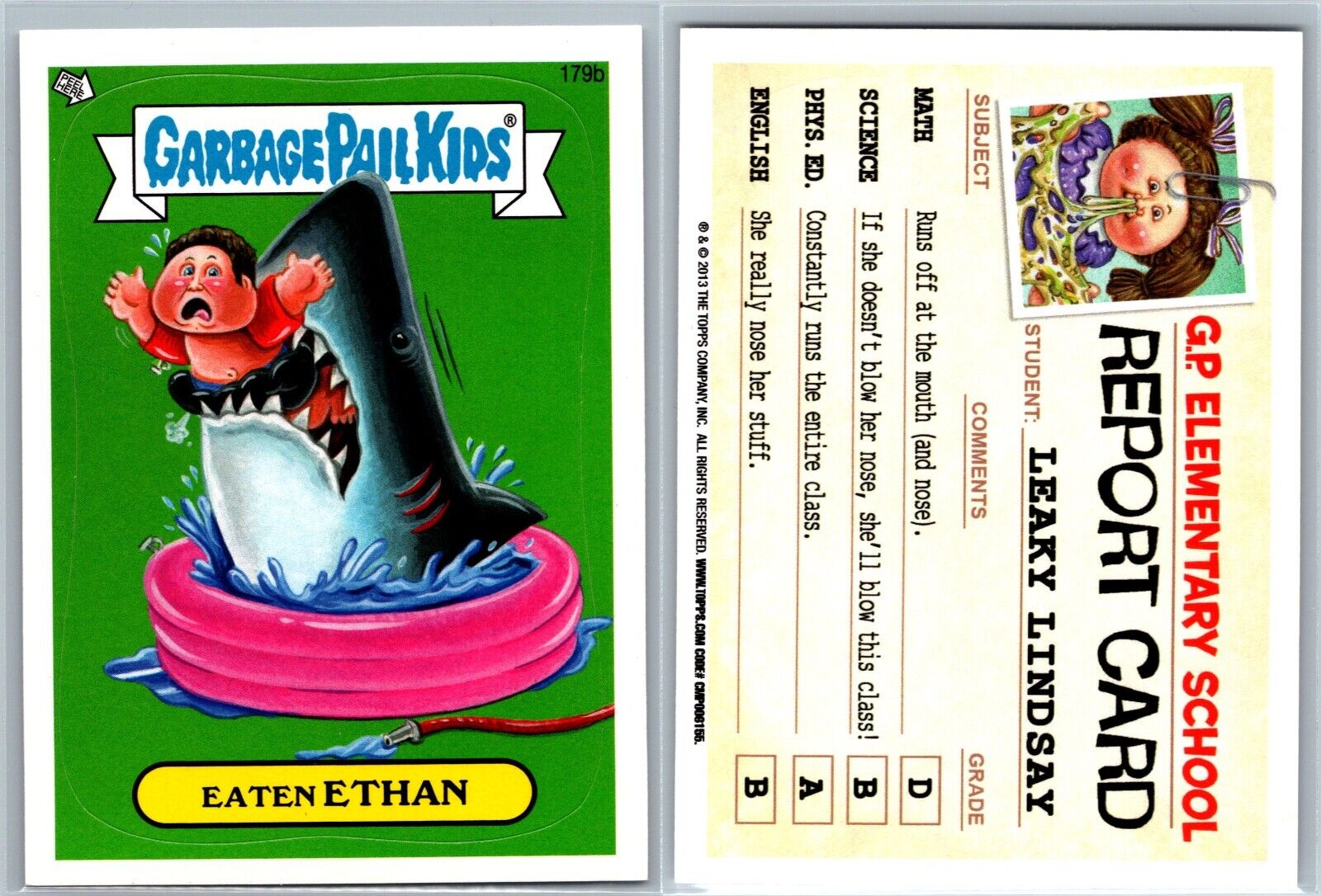 2013 Topps Garbage Pail Kids Brand-New Series 3 GPK Card Eaten Ethan 179b