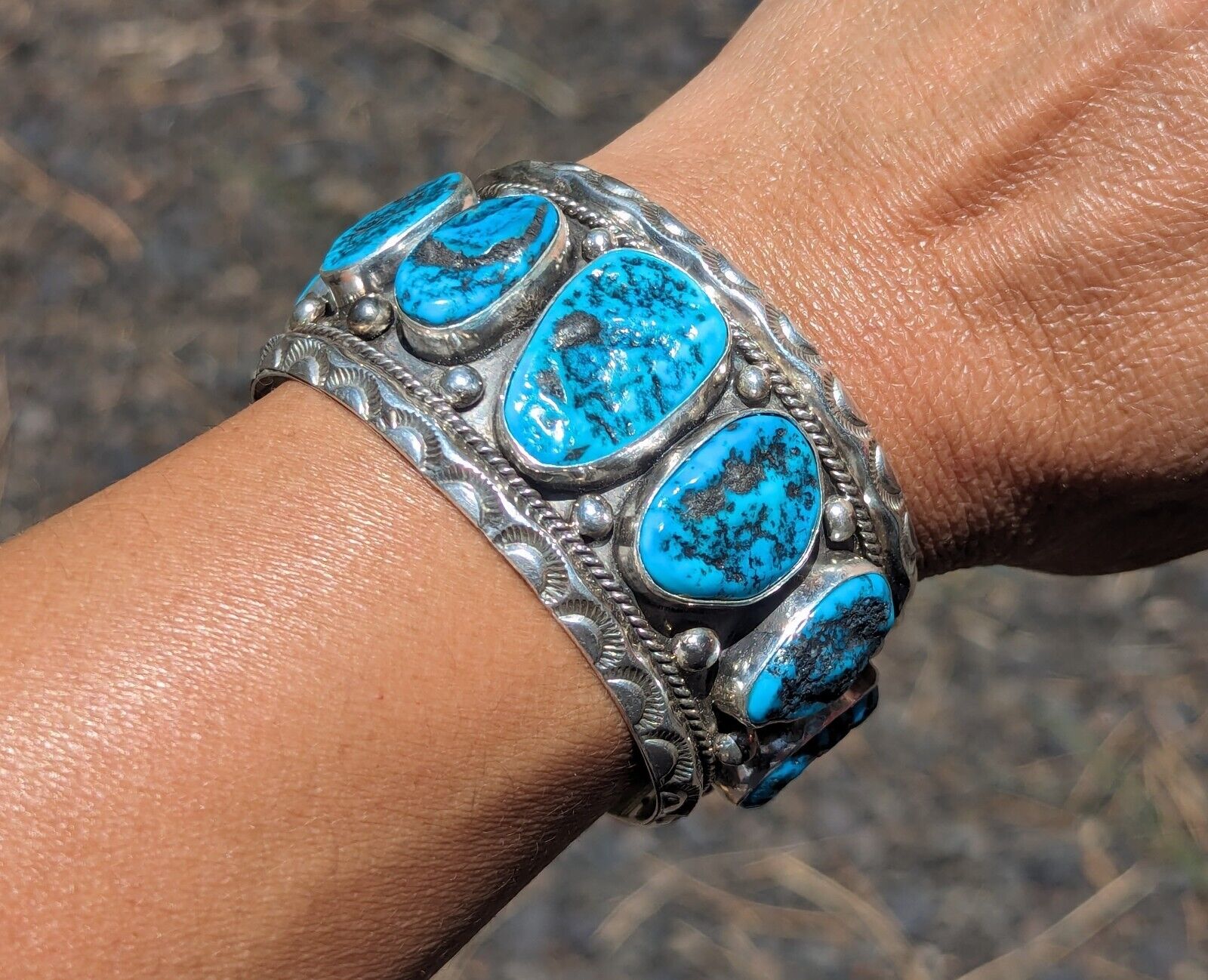 Authentic Navajo Handmade Bracelet Sterling Silver Native American Jewelry 6.5