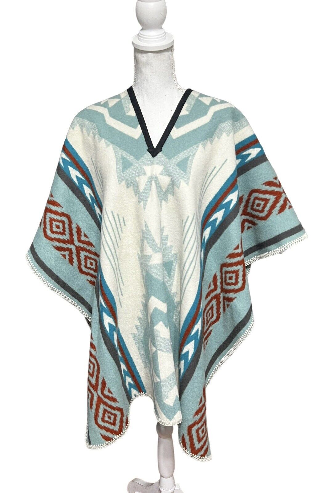Vintage Pendleton Beaver State Wool Native American Southwestern Blanket Poncho