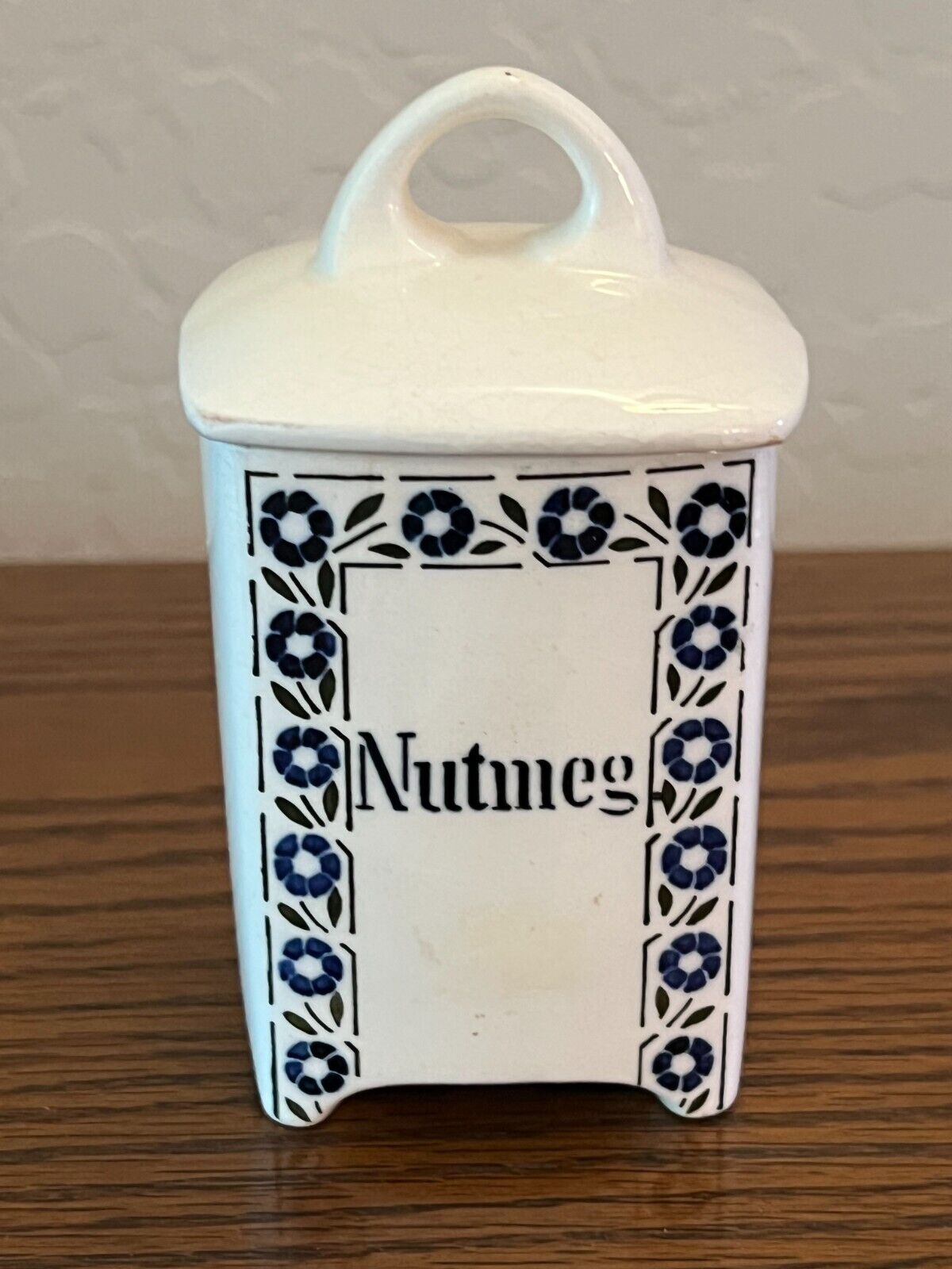 Vintage German Porcelain Nutmeg Jar with Lid  Stamped Germany, MB594