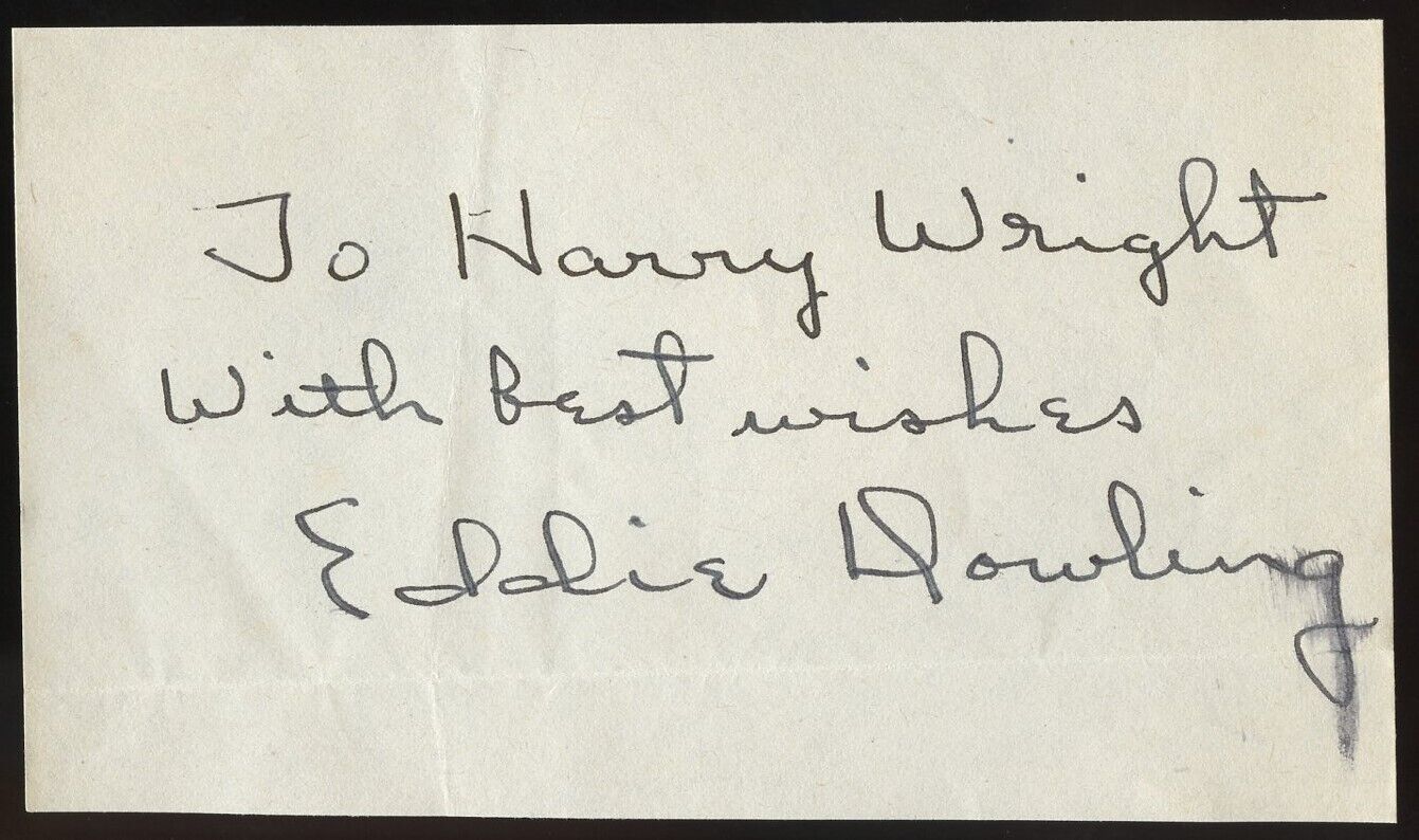 Eddie Dowling d1976 signed autograph 2x4 Cut Actor Director Composer Producer