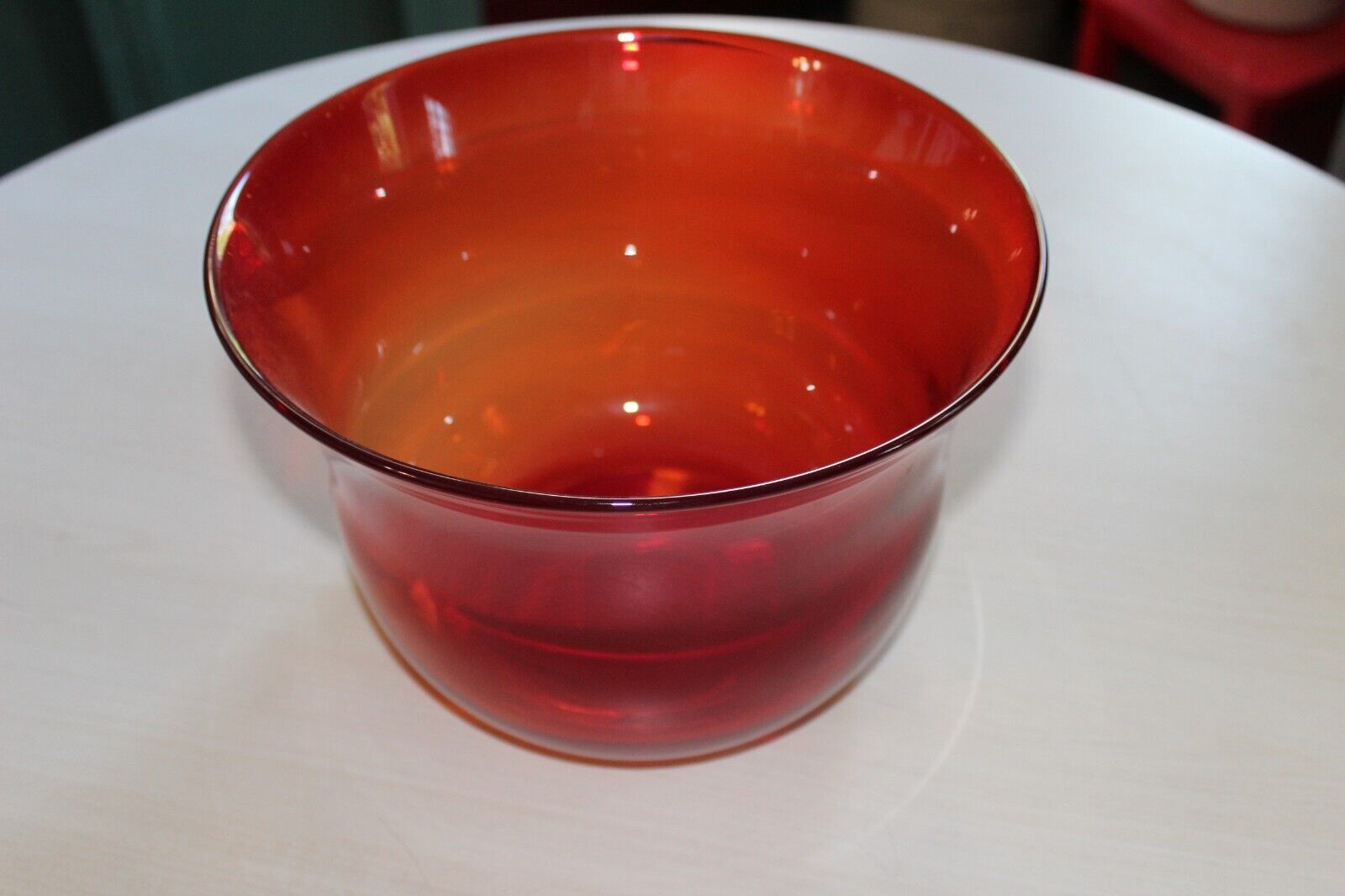 Murano Bowl Amberina MCM Art Glass Vintage  Punch Berry 9.5\