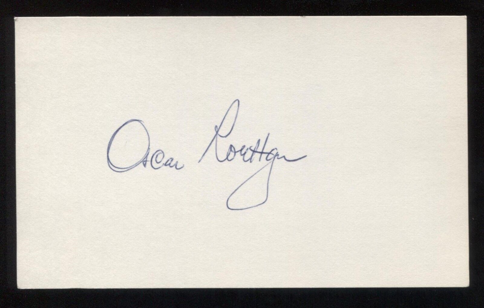 Oscar Roettger Signed 3x5 Index Card Autographed Vintage Baseball Signature