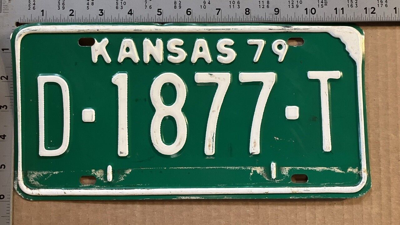 1979 Kansas dealer license plate D 1877 T Ford Chevy Dodge 10802