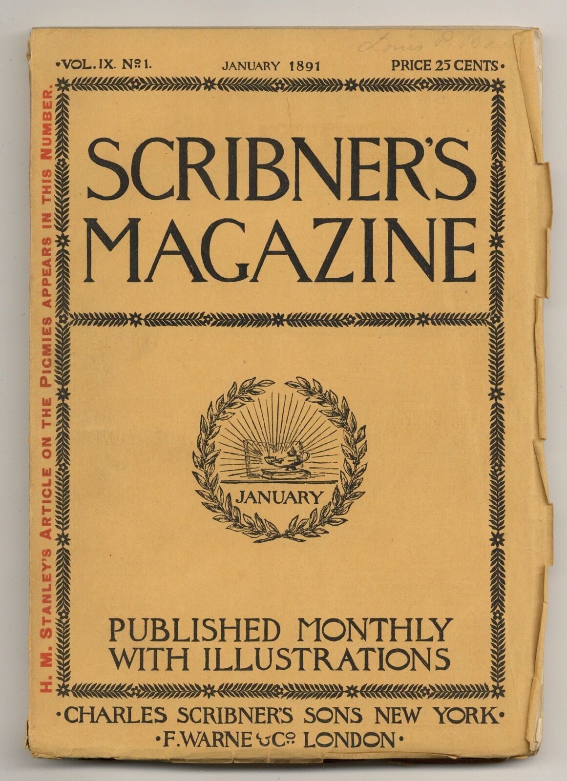 Scribner's Magazine Jan 1891 Vol. 9 #1 VG 4.0