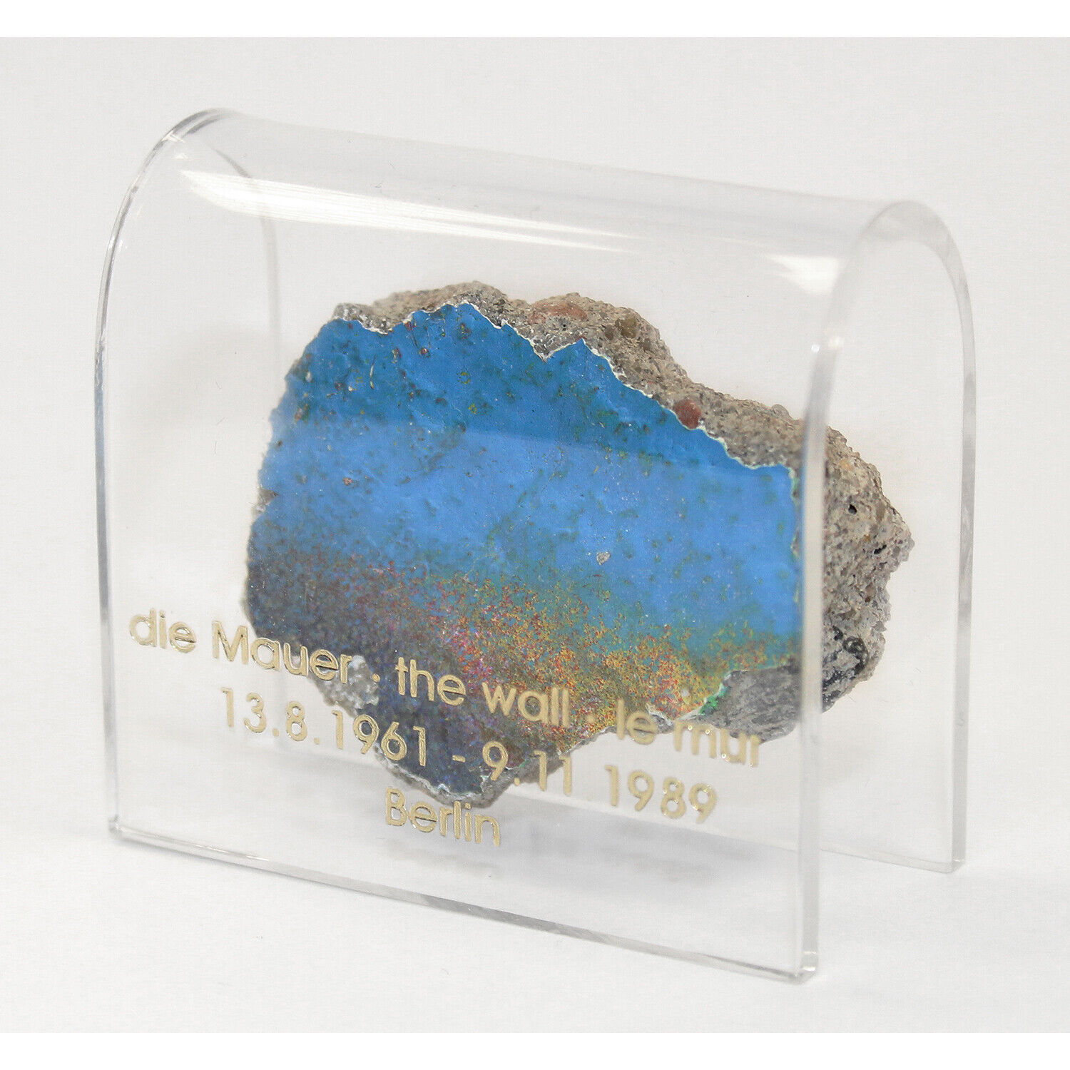 Historical Genuine Piece of the Berlin Wall in an Acrylic Display Various Sizes