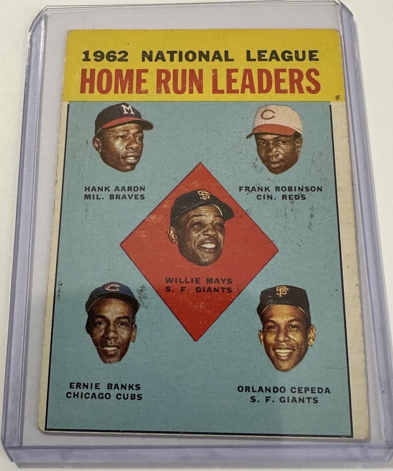 1963 Topps - League Leaders #3 Ernie Banks, Hank Aaron, Frank Robinson