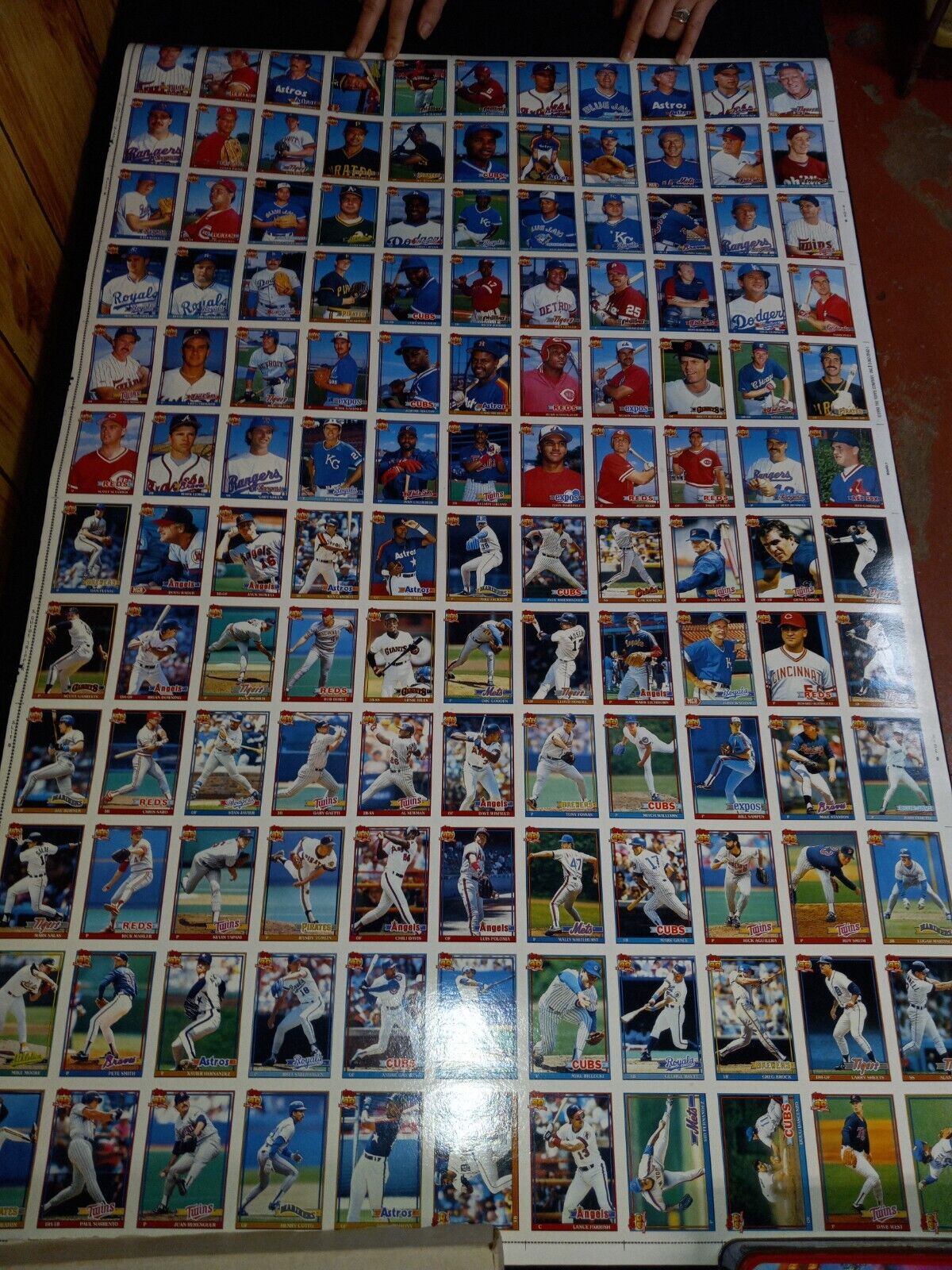 1991 TOPPS Baseball Uncut Sheet Cards 43x28 - 40th Ann. Two Sided Sheet #7