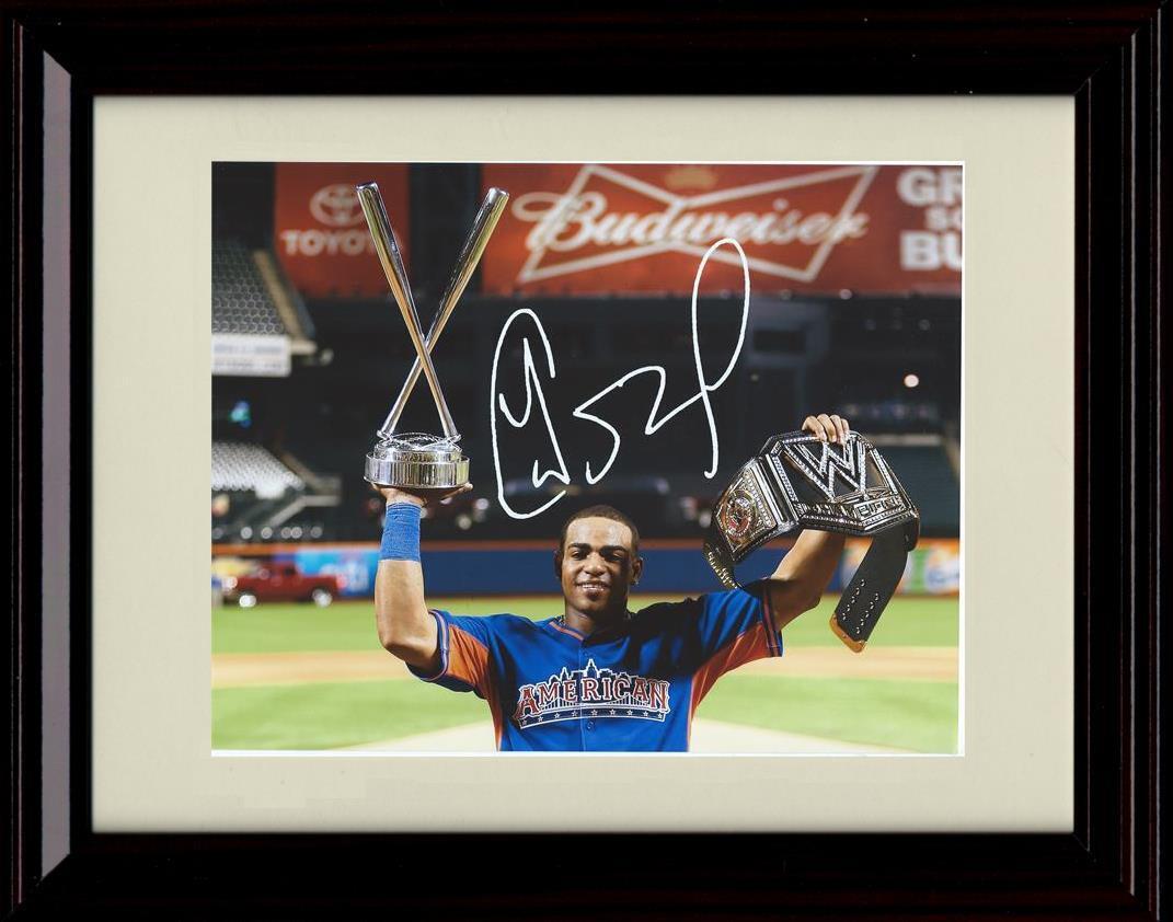 Framed 8x10 Yoenis Cespedes - Champion Salute - Boston Red Sox Autograph