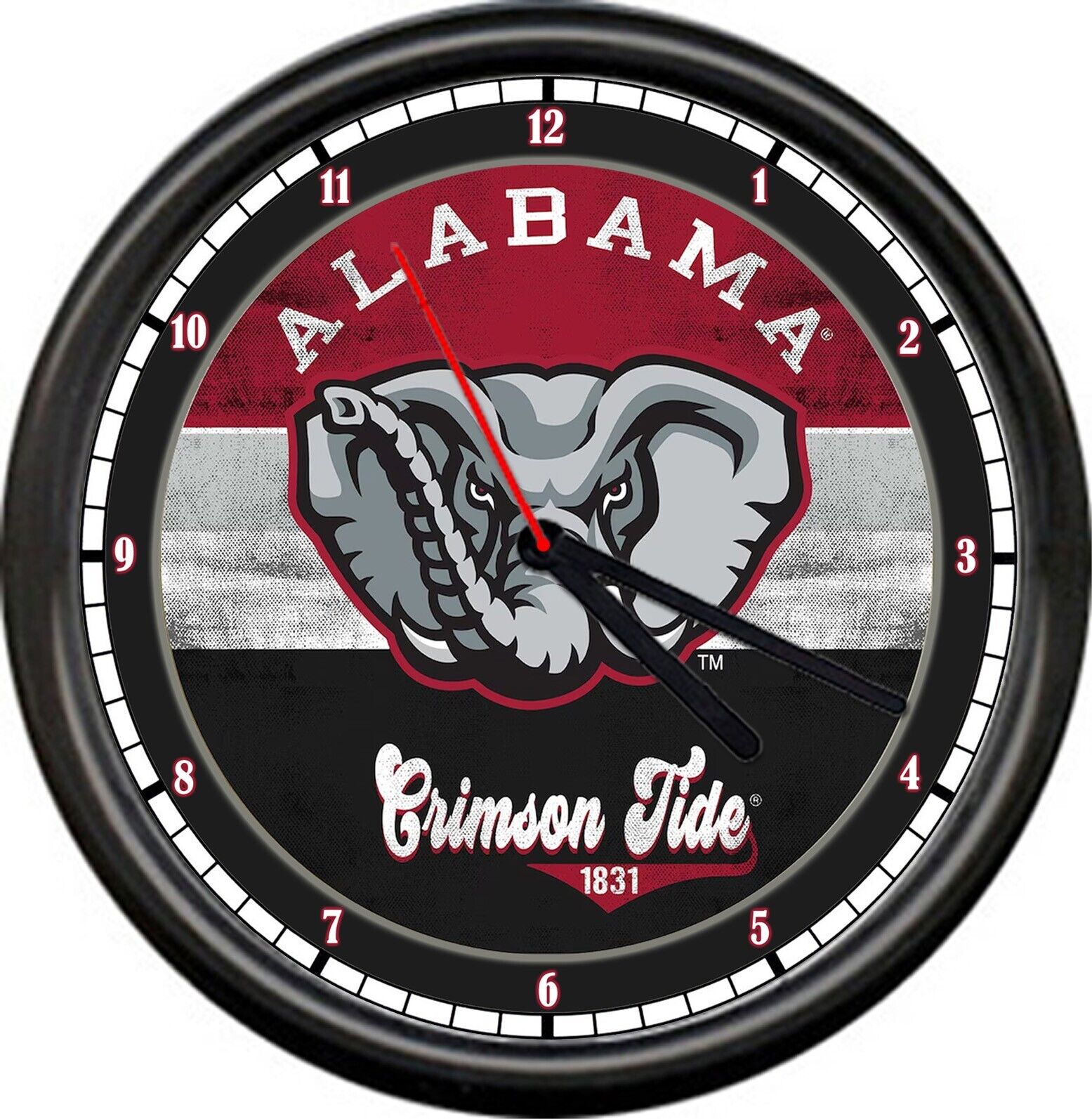 Alabama Crimson Tide College Football Team Uniform Graphic Sign Wall Clock