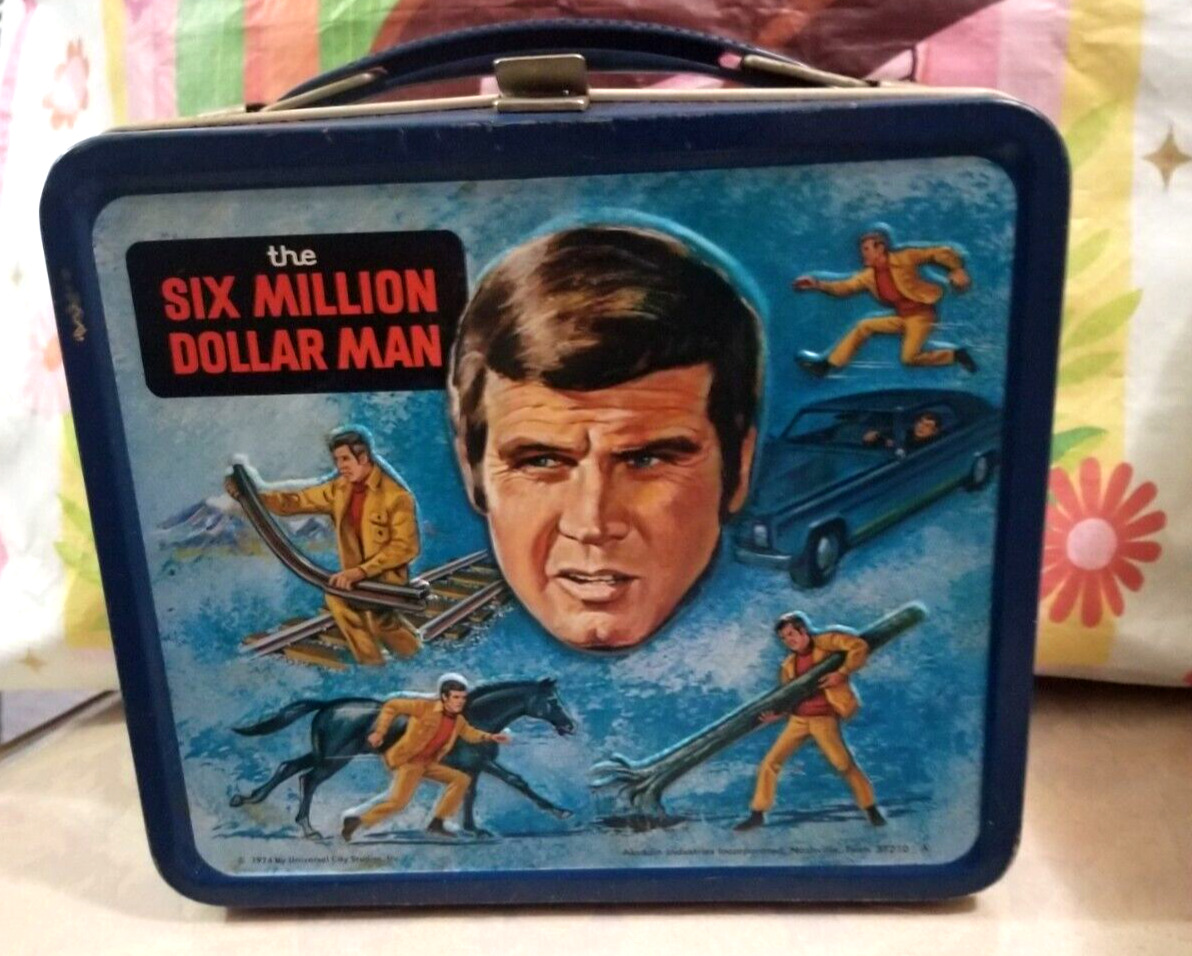Vintage The Six Million Dollar Man Lunch Box Aladdin Industries 1974 No Thermos