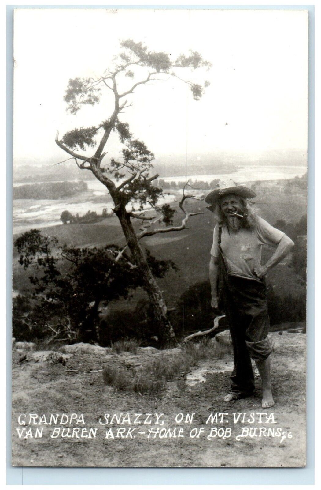 c1940\'s Grandpa Snazzy On Mt. Vista Van Buren Arkansas AR RPPC Photo Postcard
