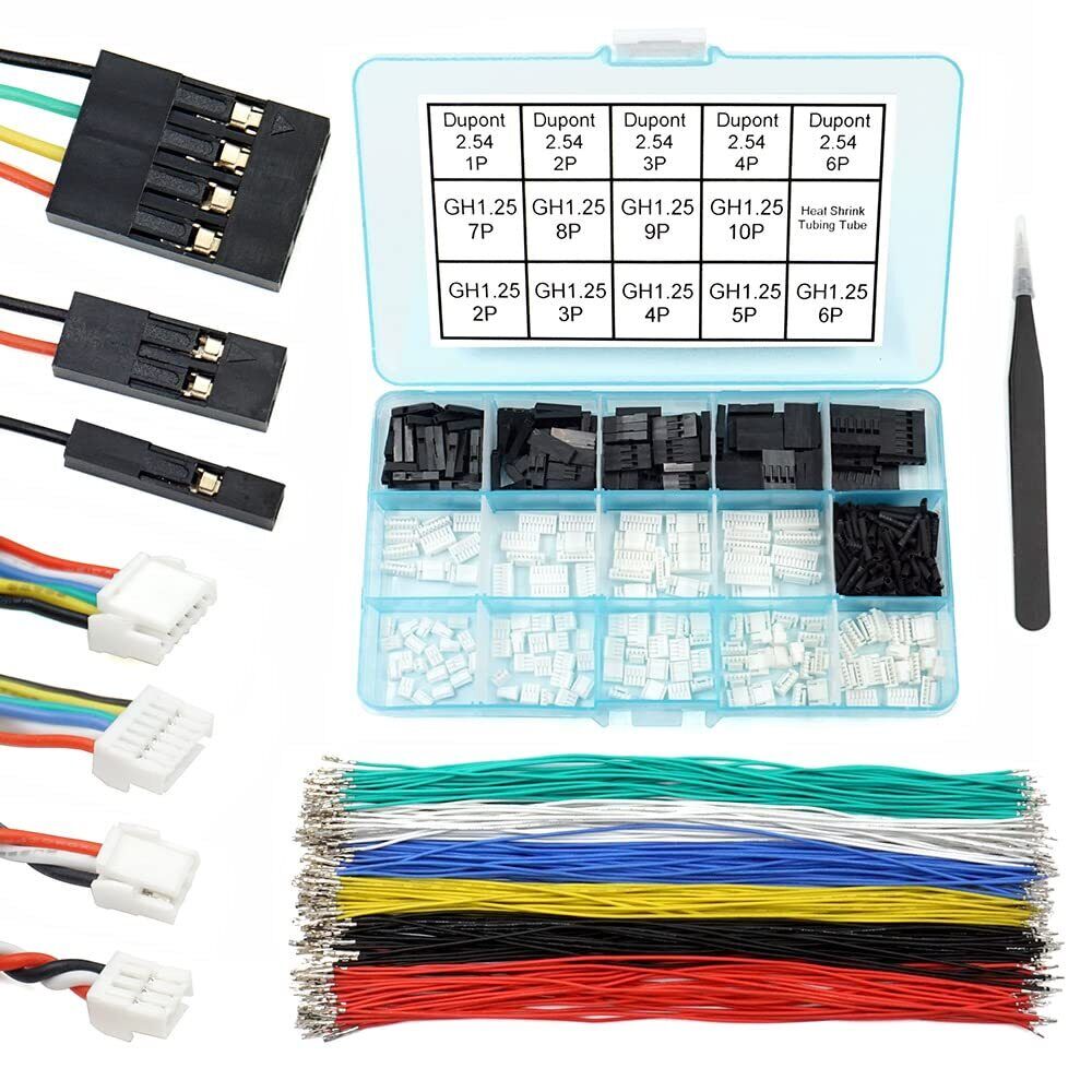 GH1.25 to Dupont2.54 Pre-Crimped Cables and Connectors Kit Compatible with JS...