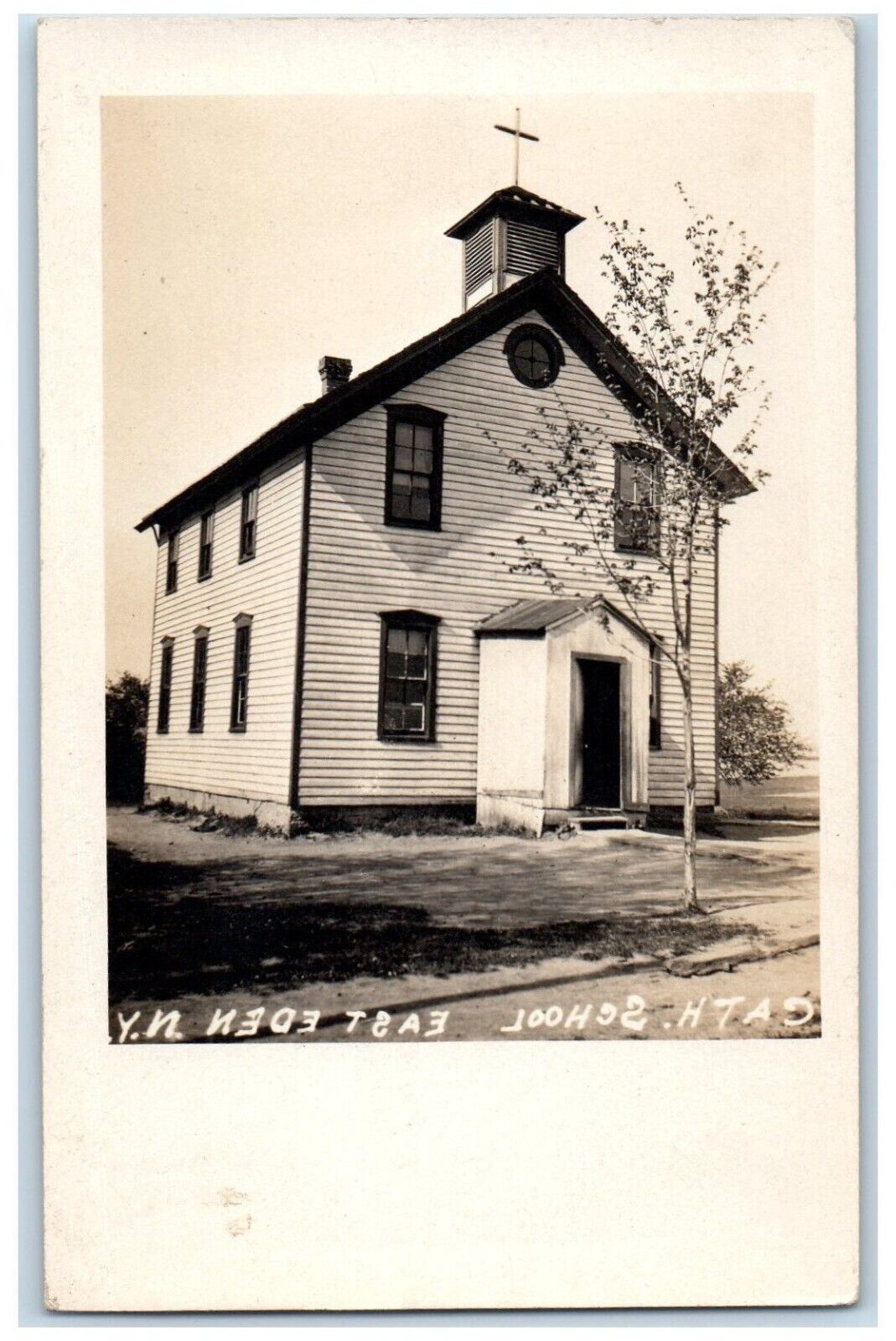 c1910's School House East Eden New York NY RPPC Photo Unposted Antique Postcard