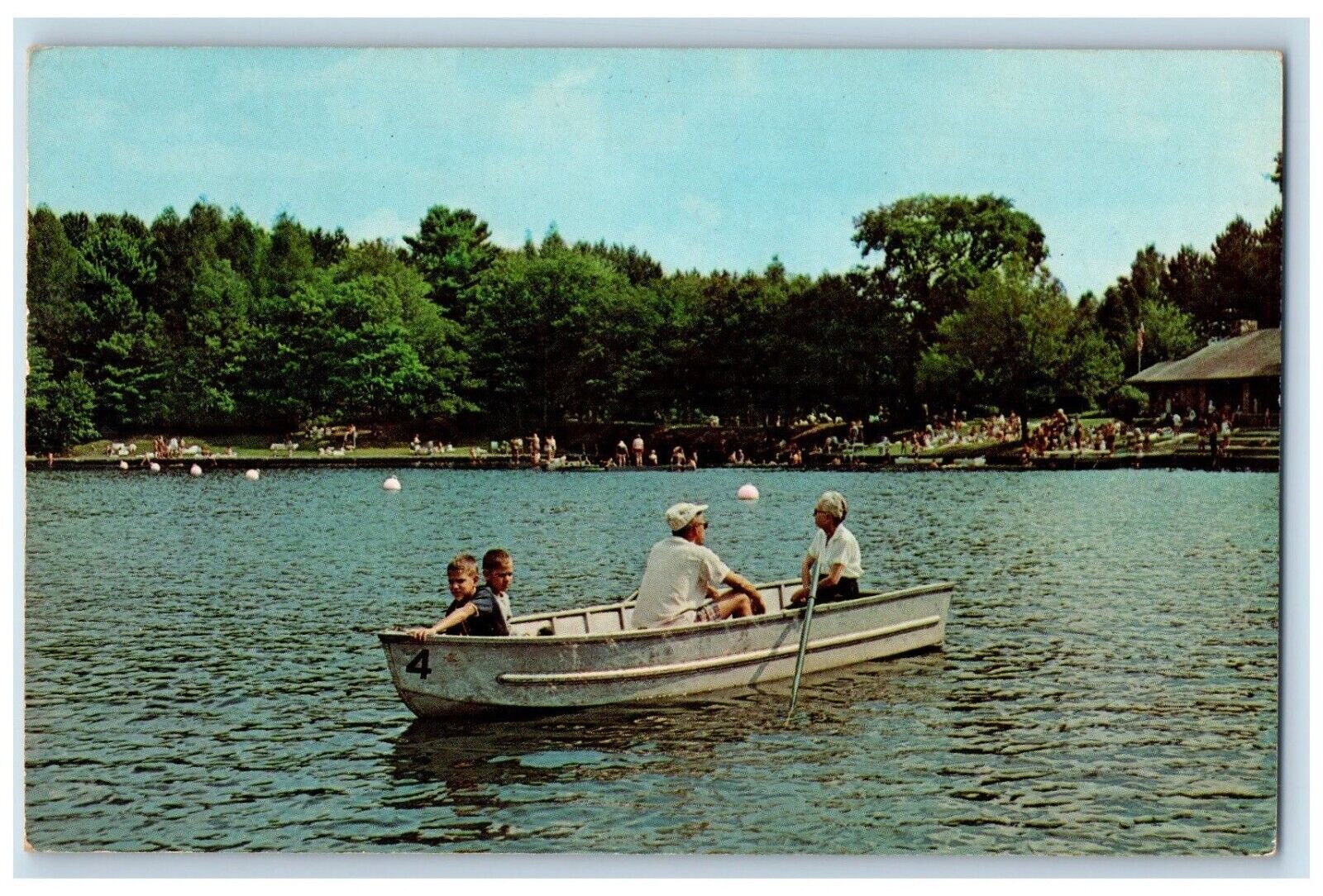 c1960s Boating Fishing Gilbert Lake State Park 1382 Laurens New York NY Postcard