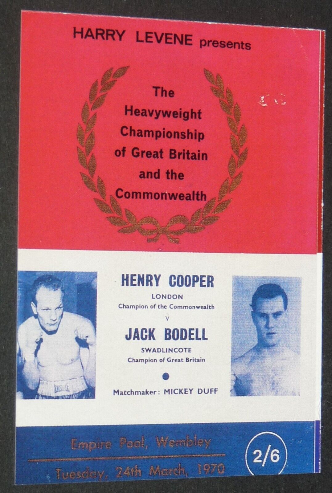 1997 SPORTING PROFILES CARD BOXING HENRY COOPER #38 BODELL 1970 HEAVYWEIGHTS