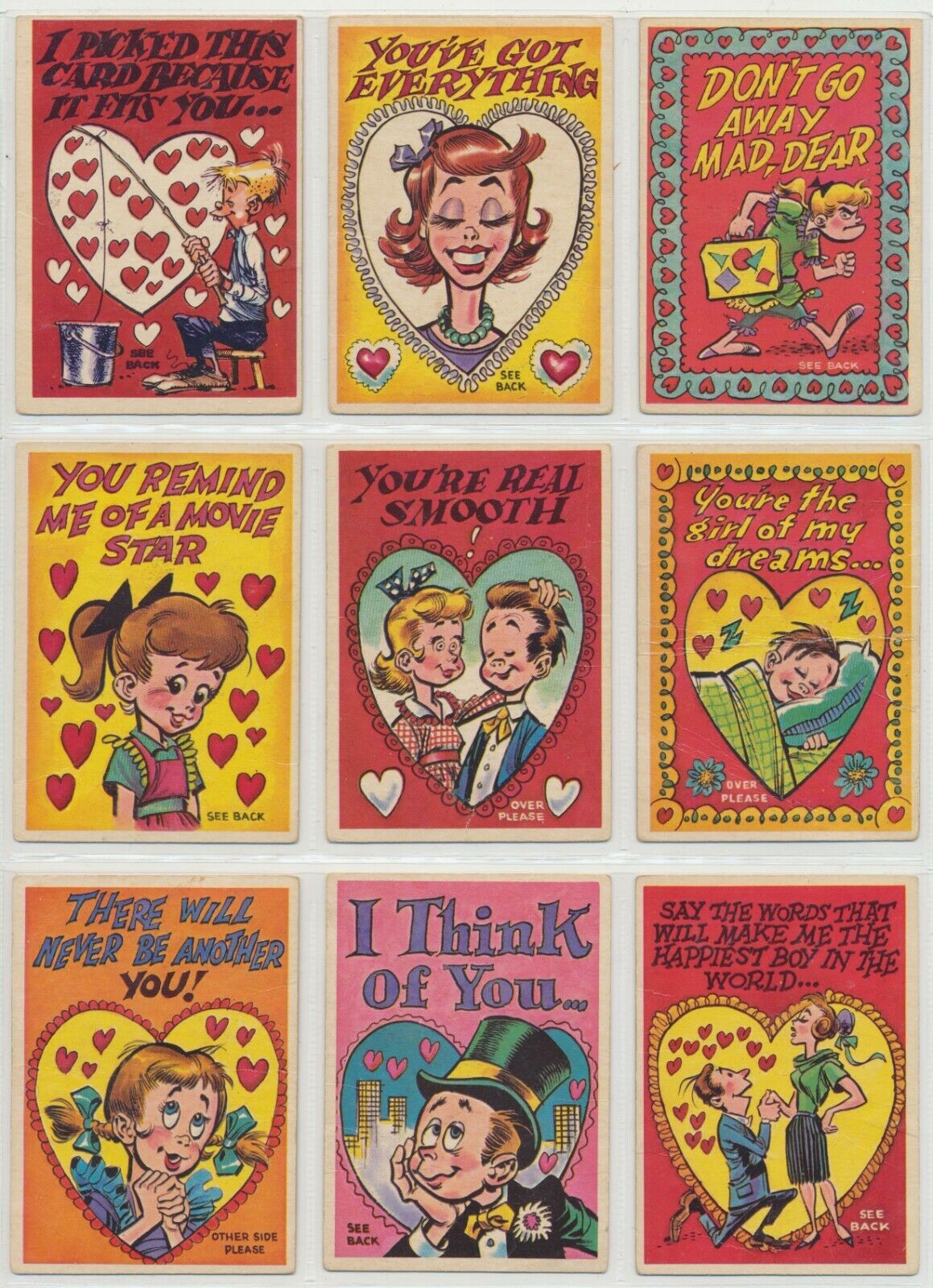 1960 Topps ~ Funny Valentines (18 cards | 15 Different) G-VG