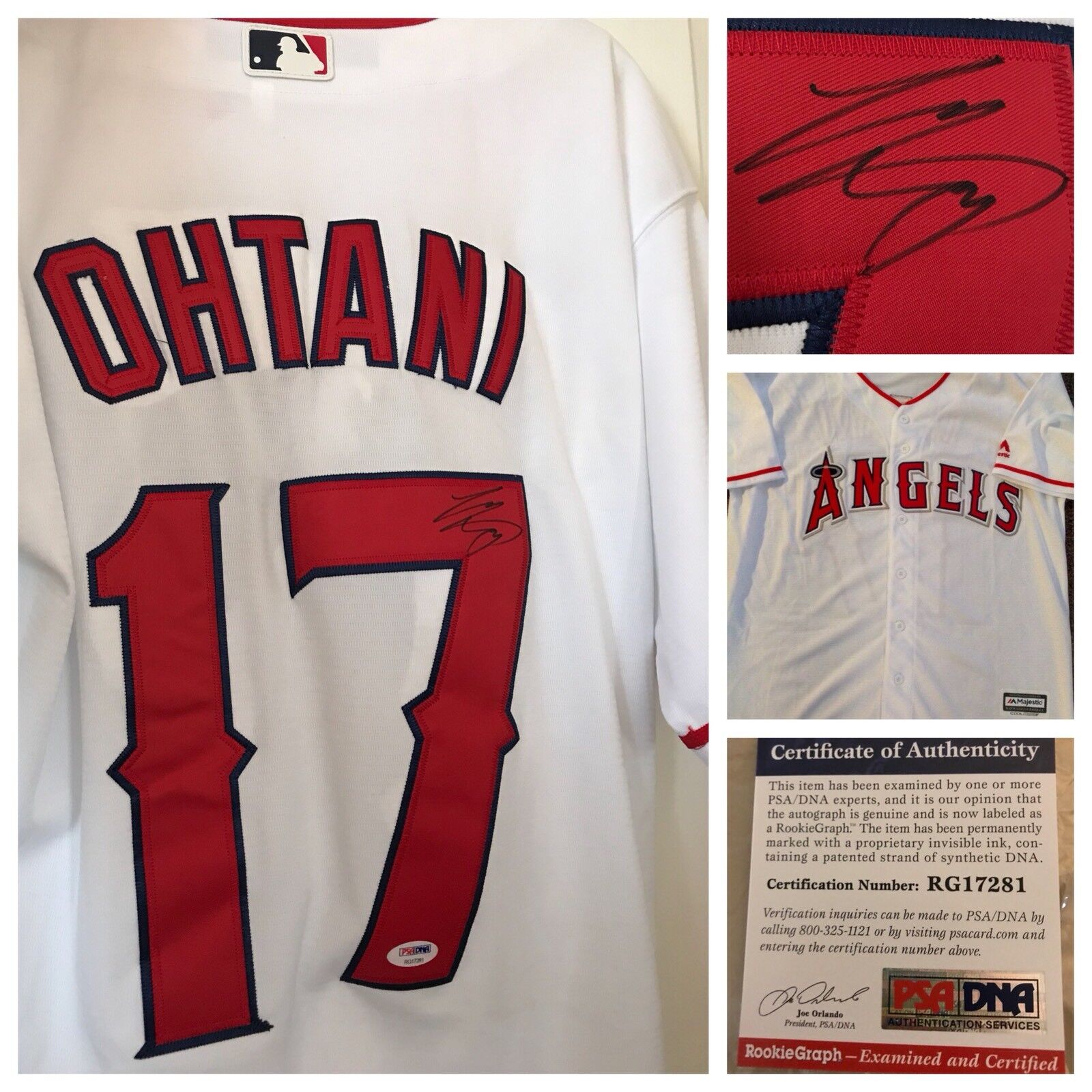 SHOHEI OHTANI SIGNED LOS ANGELES ANGELS ROOKIE JERSEY PSA/DNA ROOKIE GRAPH RARE