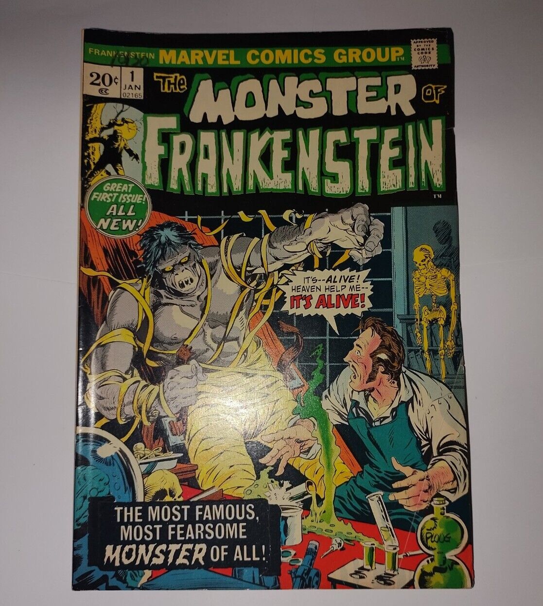 Marvel The Monster Of Frankenstein 1 JAN--1973--FINE 