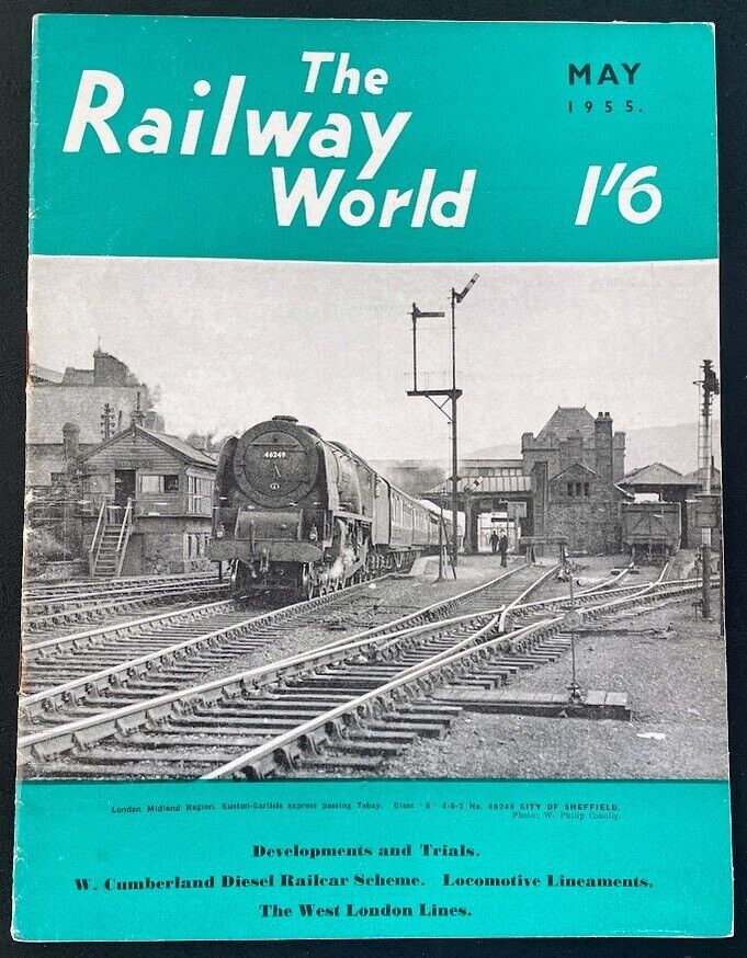 1955 THE RAILWAY WORLD Vintage Magazine Train Locomotive Railroad Trains RR