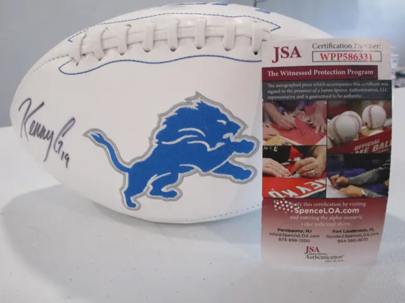 Kenny Golladay of the Detroit Lions signed autographed logo football JSA COA 331