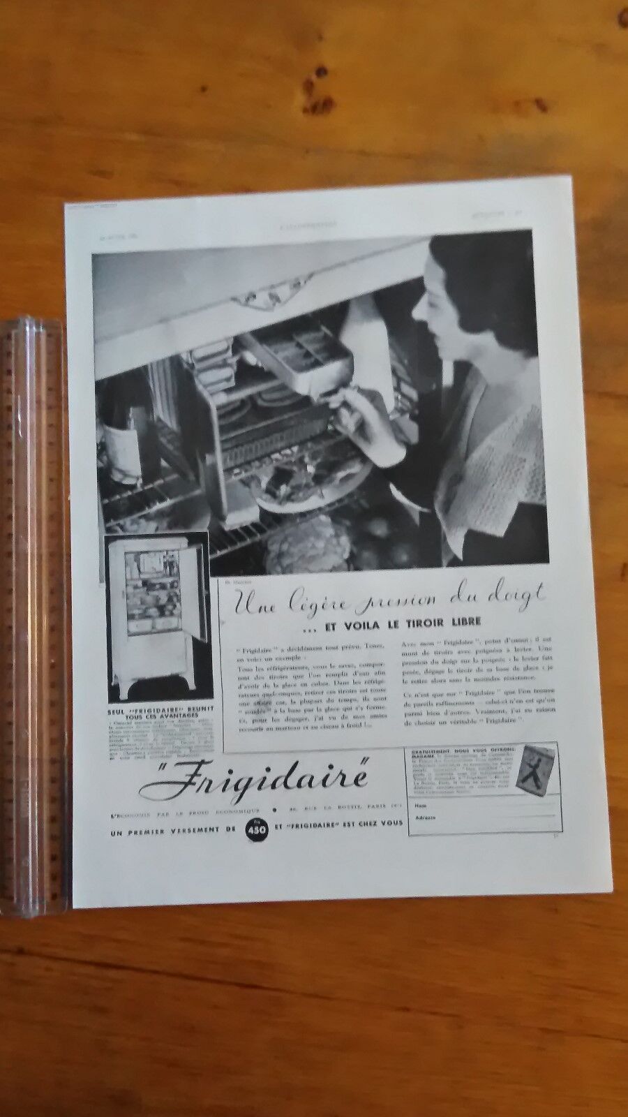 ANTIQUE ADVERTISEMENT - PUB WARN 1934 fridge back sheath Kestos - Neyret