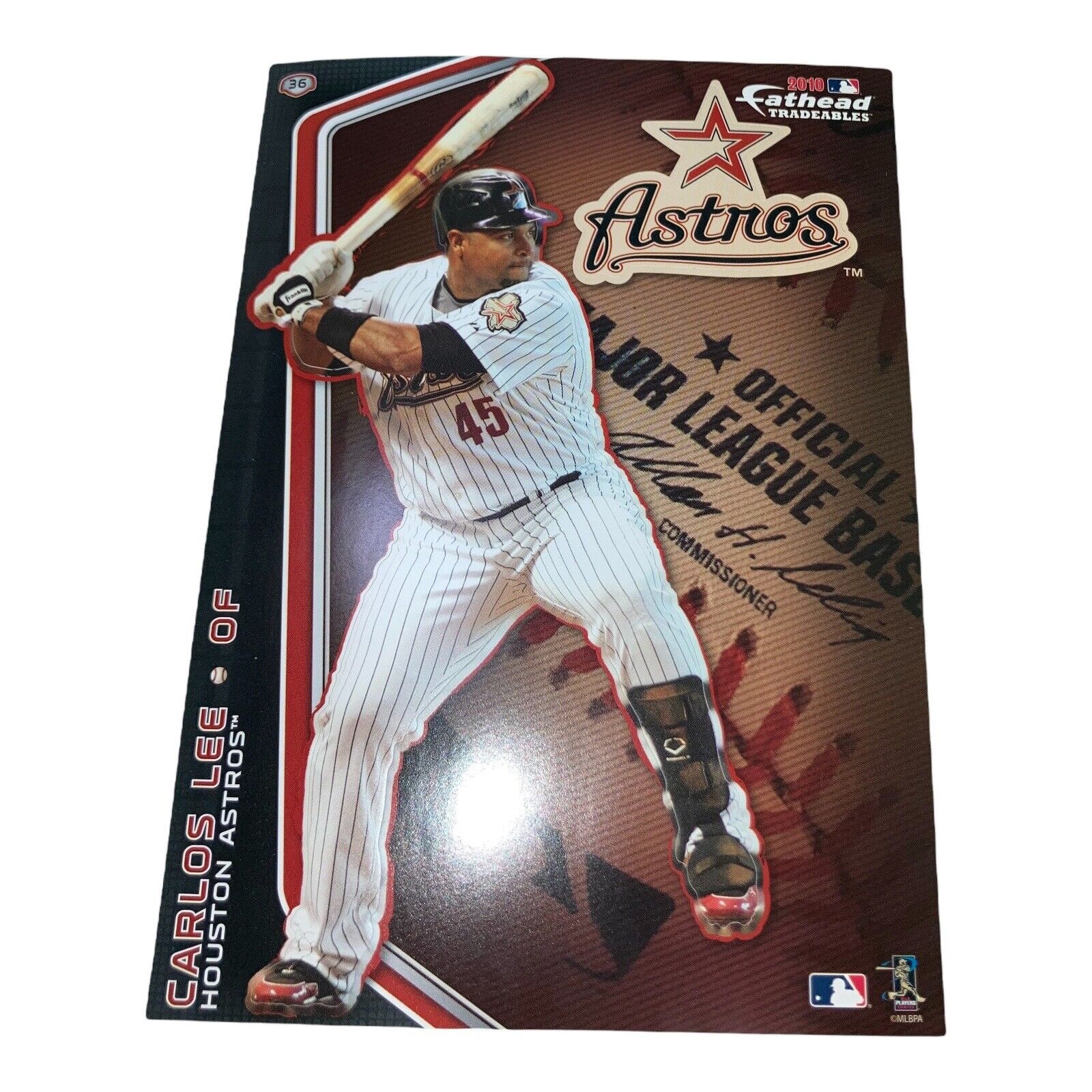 STICKER - Carlos Lee Houston Astros MLB Official FatHead Photograph 5x7 Inches