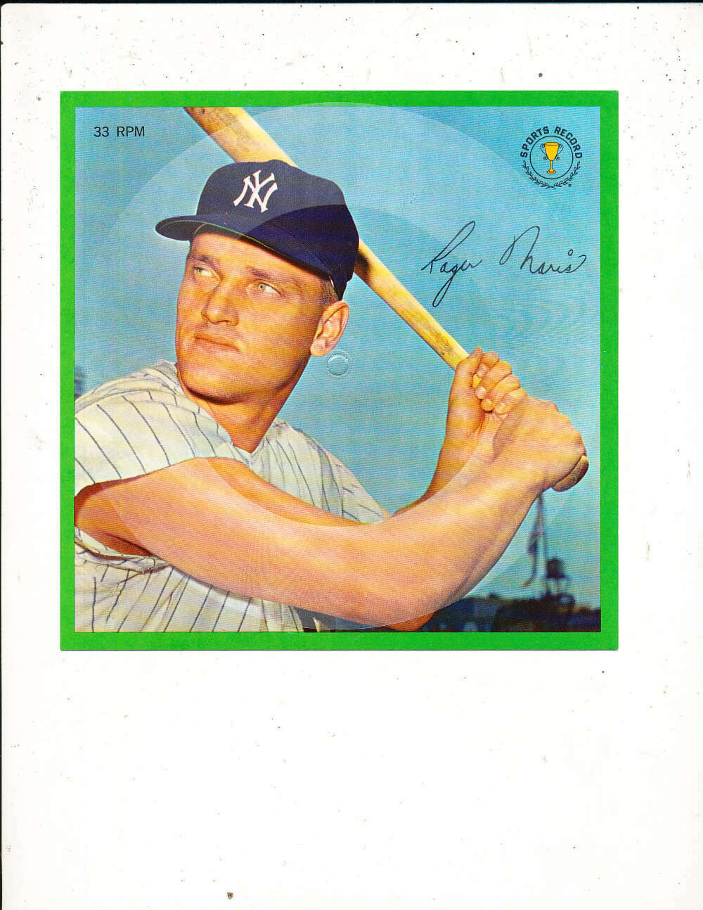 1964 Auravision record card Roger Maris Yankees em/nm bx1a1