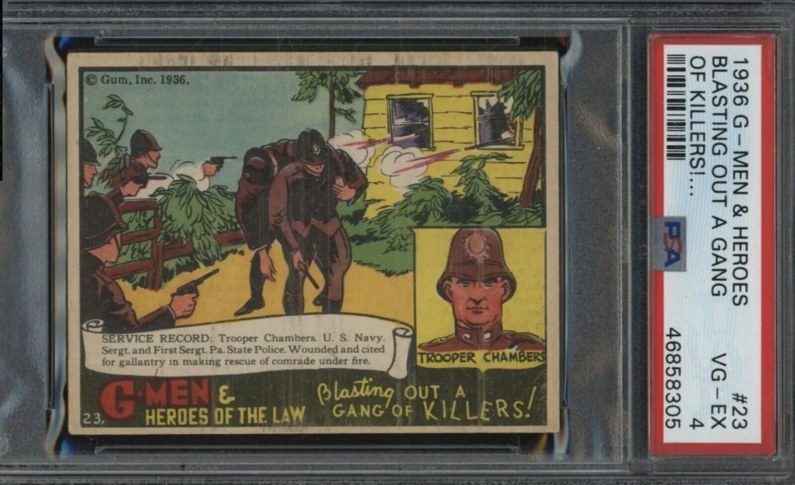 1936 G-Men & Heroes #23 Blasting Out A Gang Of Killers... Vintage PSA 4 VG-EX