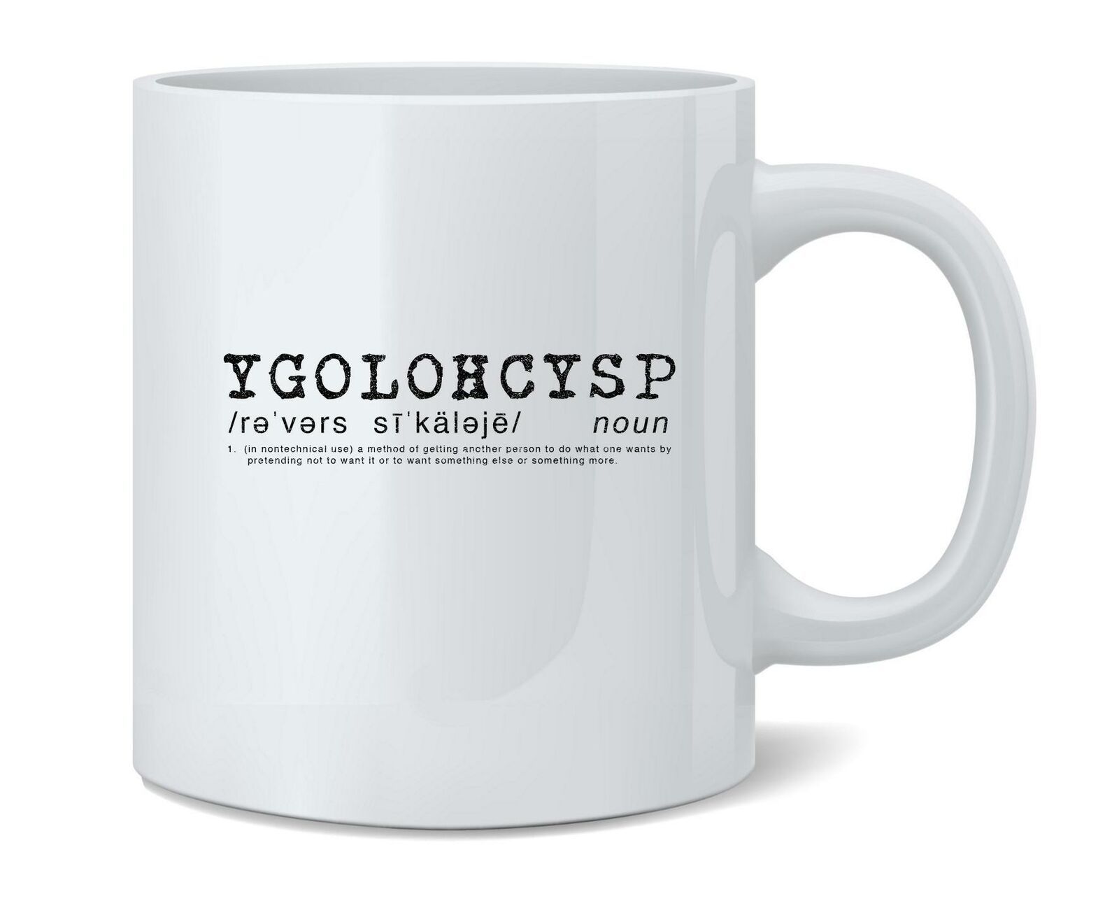 ygolohcysp Reverse Psychology Funny Ceramic Coffee Mug Tea Cup 12 oz