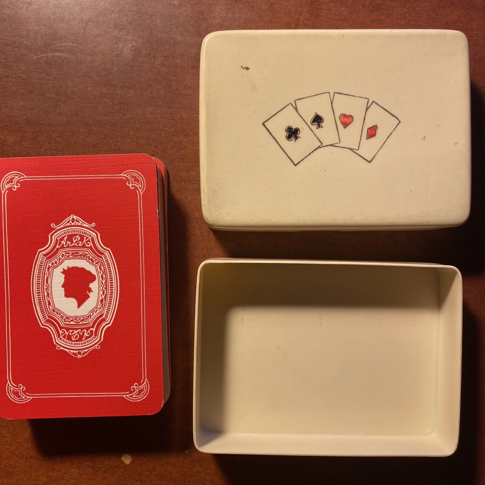 WWII WW2 ERA MID CENTURY  Original BLCK Playing Cards  PLASTIC BOX WOW awesome