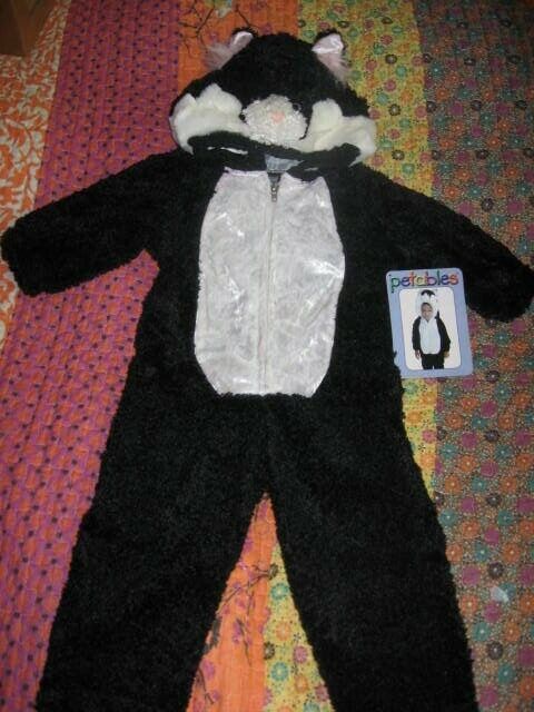Halloween Costume - BLACK CAT - BODY SUIT - fits TULA Himstedt Doll - Toddler SZ