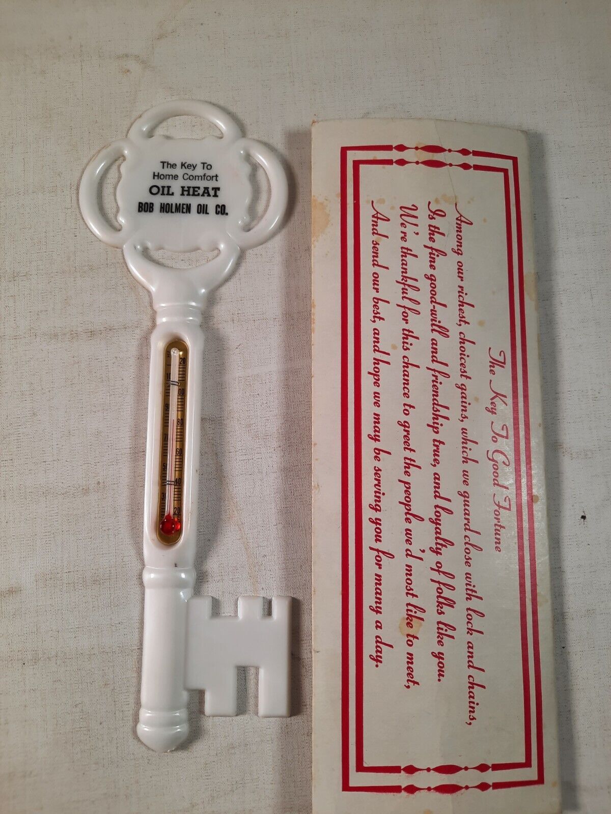 Vintage river street cafe jim & barrb cole pillager mn Minnesot key thermometer 