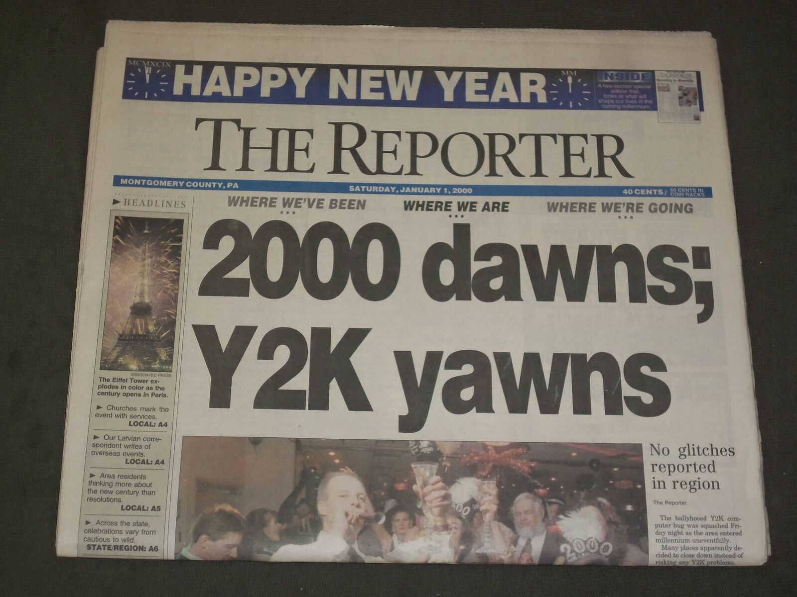2000 JANUARY 1 THE REPORTER (MONTGOMERY, PA) NEWSPAPER - 21ST CENTURY - NP 3281