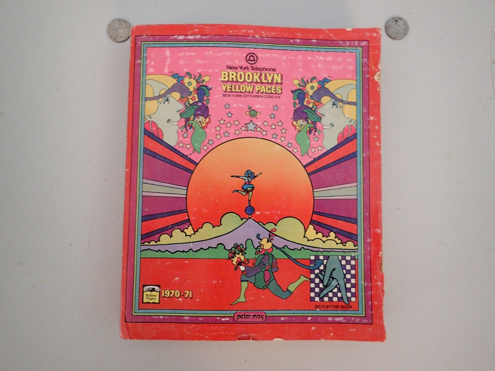 Brooklyn yellow pages Peter Max EARLY cover art RARE book 1970 - 71 Beatles 