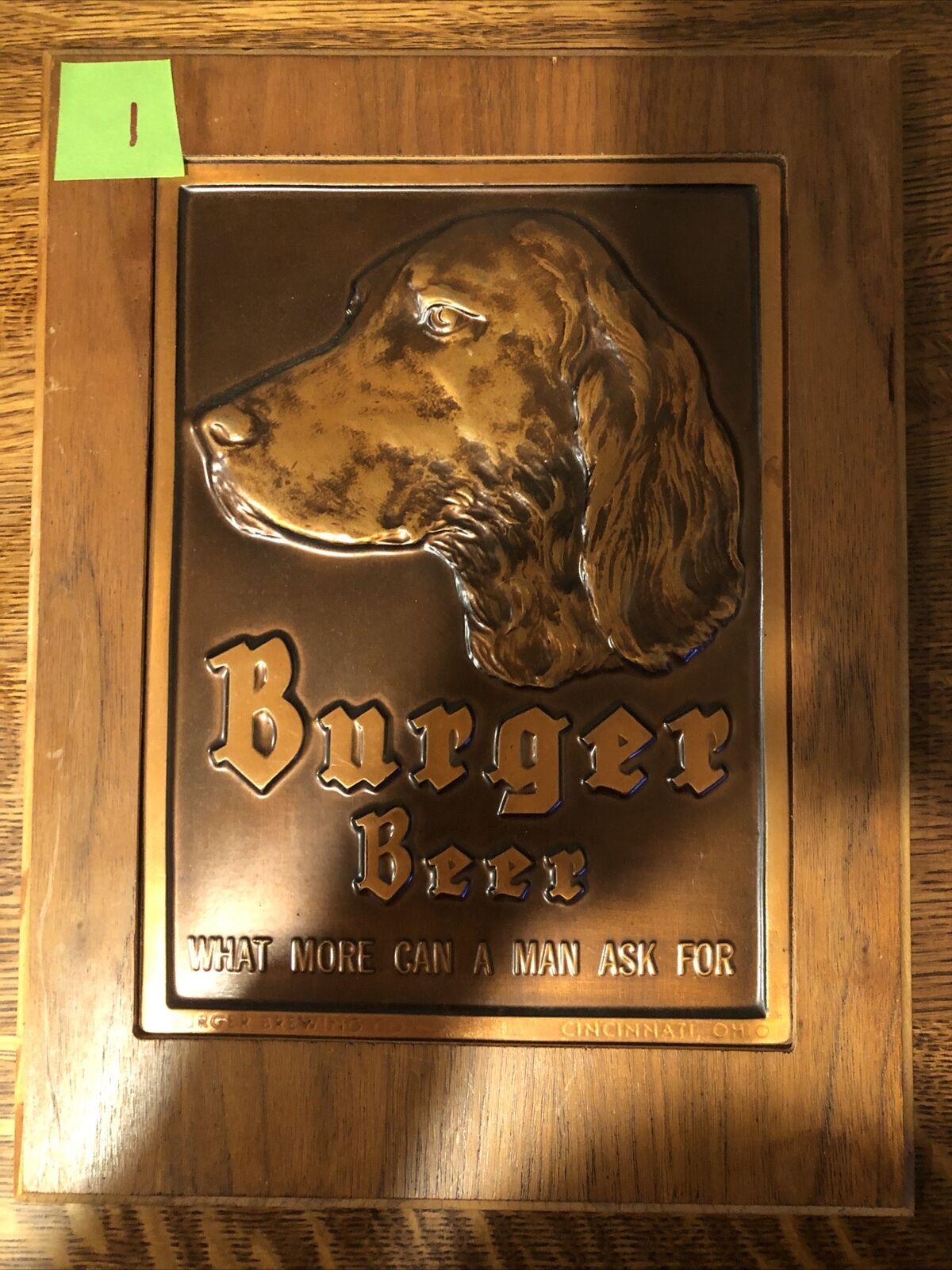 Vintage Burger Beer Hamburg Copper Dog Sign