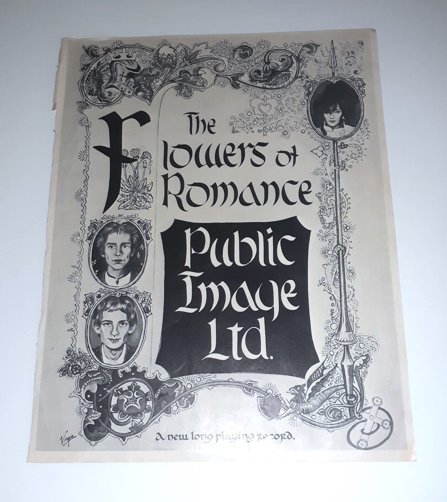 Public Image Ltd PIL Flowers of Romance Poster Type Ad Advert (Sex Pistols) 9x12