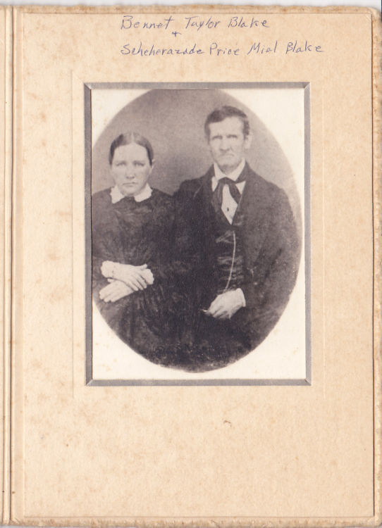 Bennet Taylor Blake & Wife Scherazade Price Antique Photo - Wake, NC