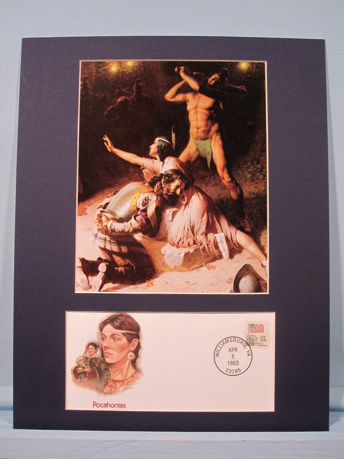 Pocahontas saves John Smith and Commemorative Cover