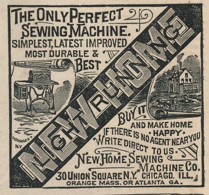 Magazine Ad - 1882 - New Home Sewing Machine Co., Chicago, IL