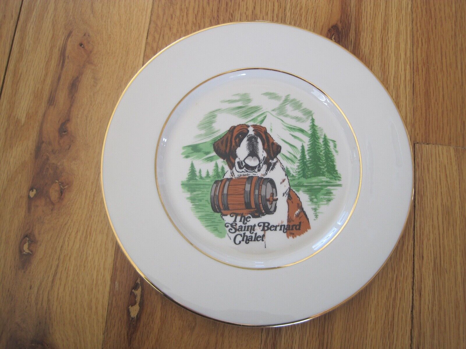 The Saint Bernard Chalet Dinner Plate Viletta\'s Arts Roseburg Oregon