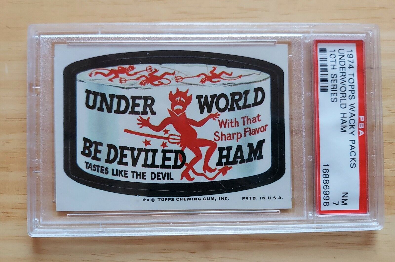 1974 Topps Wacky Packages Sticker UNDERWORLD BEDEVILED HAM 10th Series PSA 7