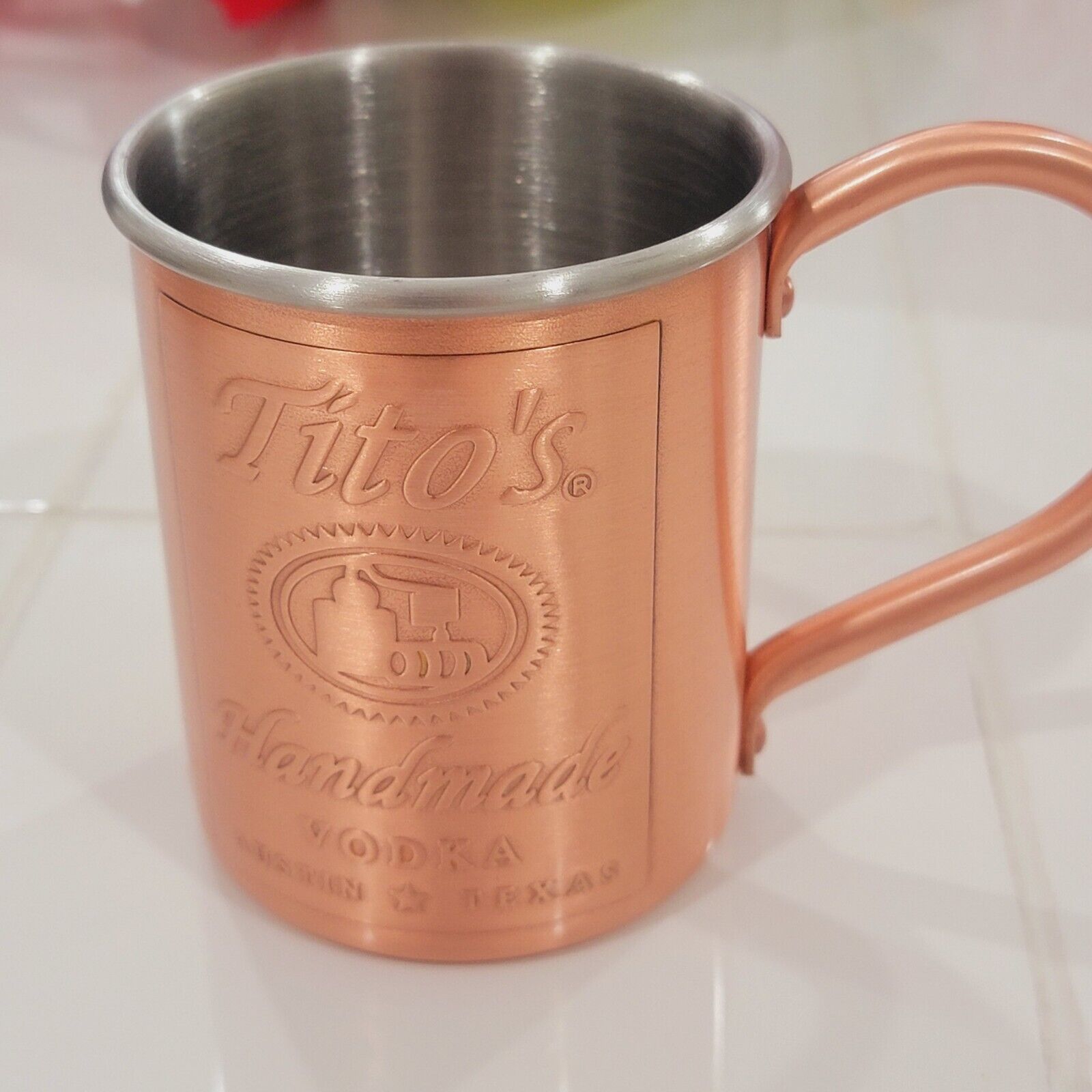 Tito\'s Handmade Vodka Copper Mugs Moscow Mule Cups Heavy Duty Engraved Set of 2