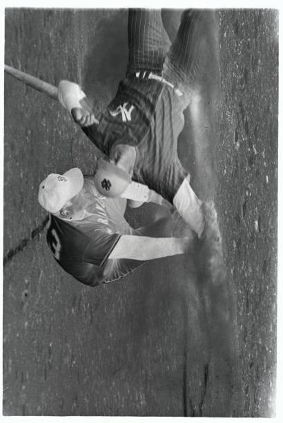 New York Yankees Bobby Richardson slides home under late tag Sa- 1962 Old Photo