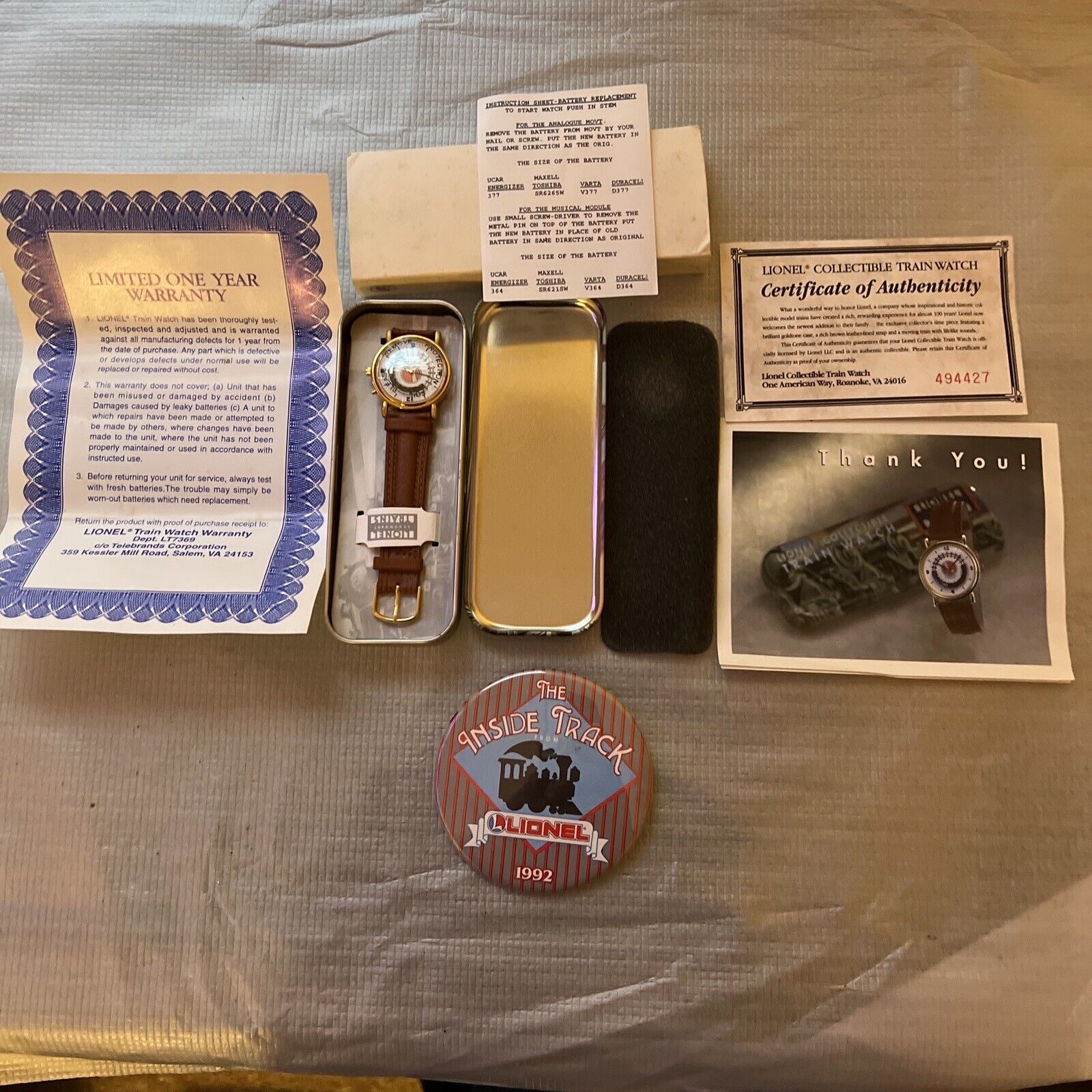 Vintage Collectible Lionel Train Quartz Wrist Watch.