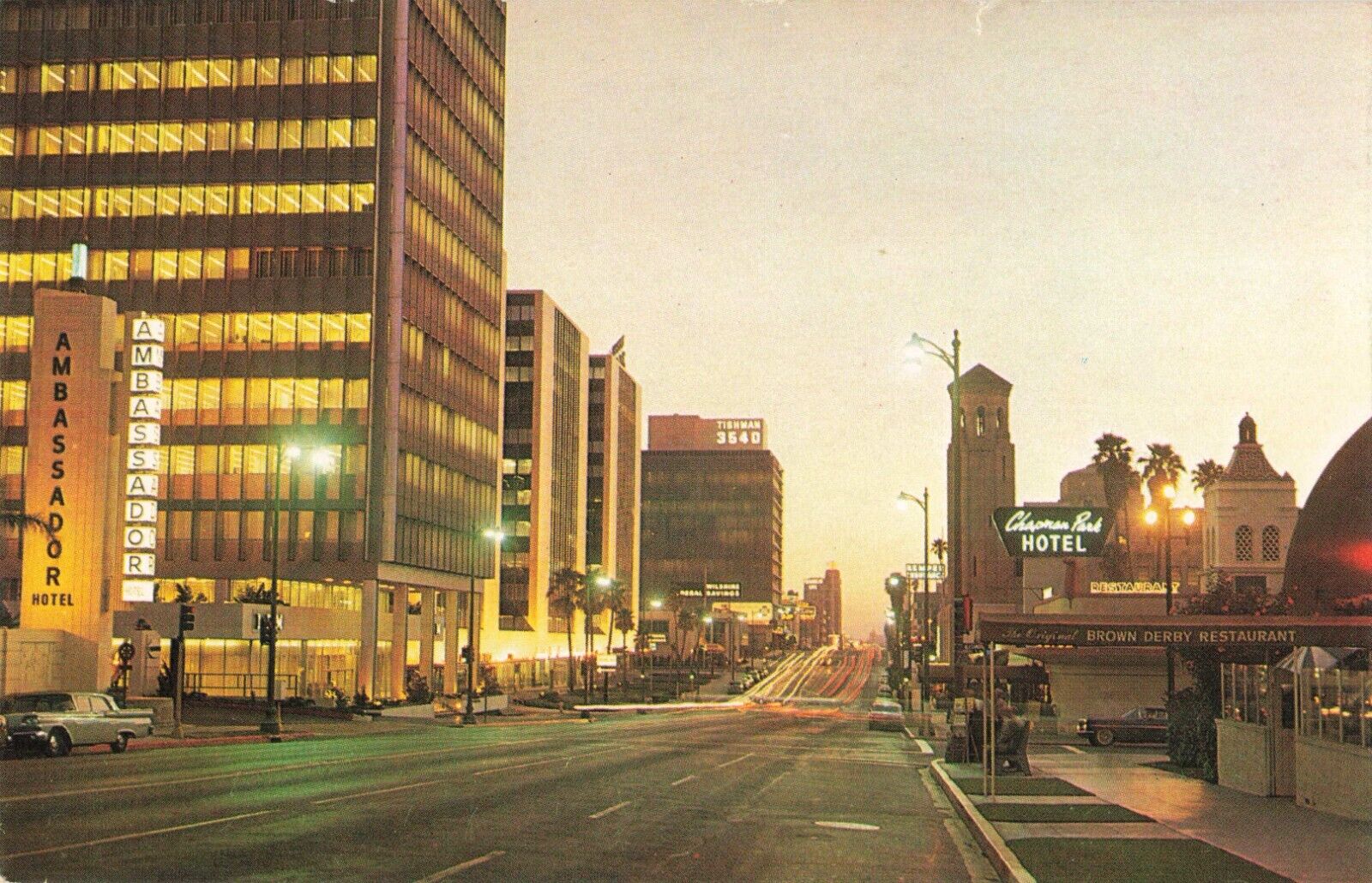 Los Angeles California, Wilshire Boulevard Ambassador Hotel, Vintage Postcard