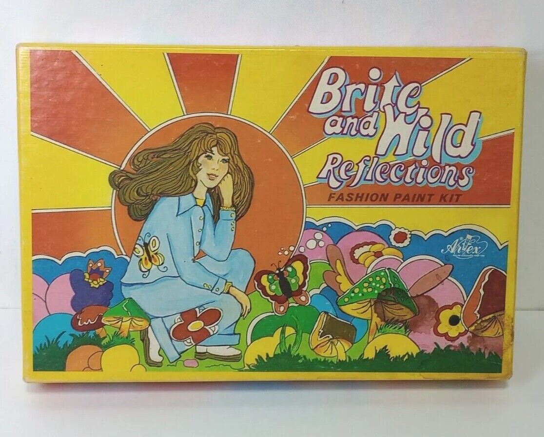 Brite and Wild Reflections Artex Paint Kit Transfers Groovy 1960s 1970s Vintage 