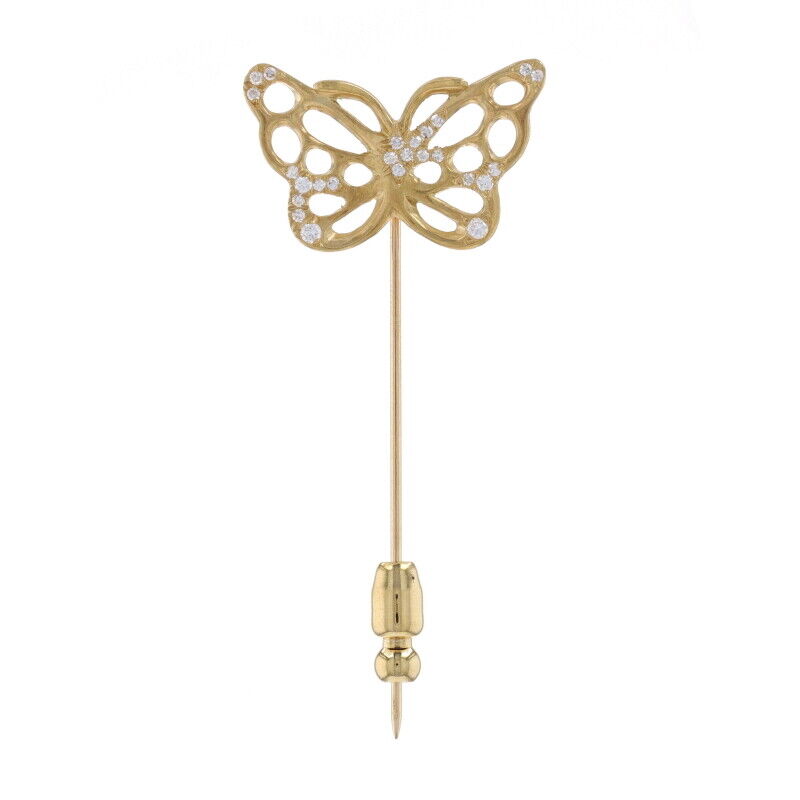 Tiffany & Co. Angela Cummings Butterfly Diamond Stickpin -Yellow Gold 18k .29ctw